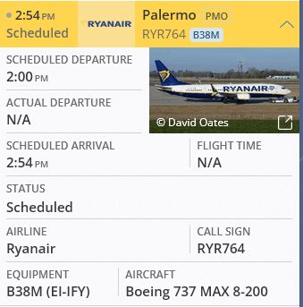 EI IFY Ryanair Reggio Calabria